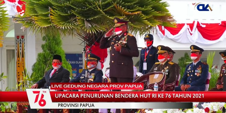 Upacara Penurunan Bendera HUT Ke – 76 Kemerdekaan Republik Indonesia