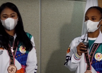 PAPUA MENUJU JEJAK PRESTASI – Esther Evelyne V. Mebri – Githa Putri Abhigael (Medali Perunggu dam Emas Cabor Karate PON XX Papua)