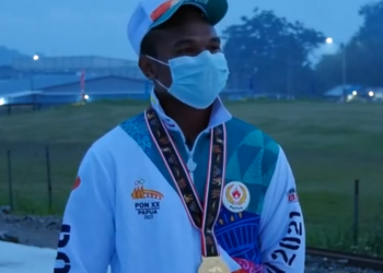 PAPUA MENUJU JEJAK PRESTASI – Simson Marsyiom & Daud Rundi (Medali Emas Cabor Gantole Putra PON XX Papua)