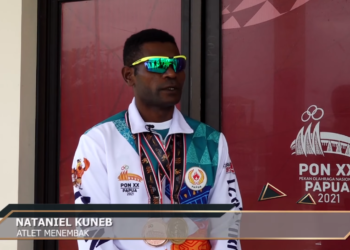 PAPUA MENUJU JEJAK PRESTASI – Nataniel Kuneb (1 Medali perunggu Cabor Menembak PON XX Papua))