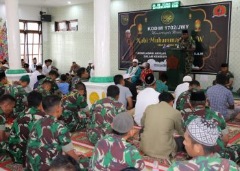 KODIM 1702/JAYAWIJAYA PERINGATI MAULID NABI BESAR MUHAMMAD SAW TAHUN 1444 H/2022 M