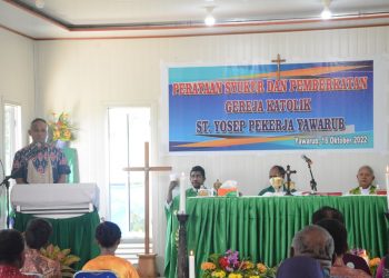 DANREM 172/PWY HADIRI PEMBERKATAN DAN PERESMIAN GEREJA KATOLIK ST. YOSEP PEKERJA YAWARUB ARSO
