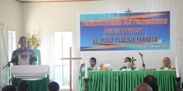 DANREM 172/PWY HADIRI PEMBERKATAN DAN PERESMIAN GEREJA KATOLIK ST. YOSEP PEKERJA YAWARUB ARSO