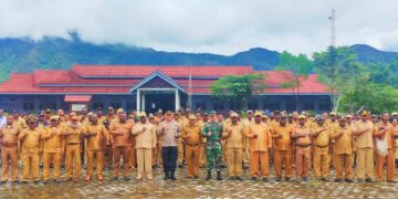 TNI-Polri Dan ASN Kab. Pegubin Gelar Apel Gabungan perkuat Sinergi Cegah Aksi KST