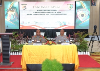 Kapolda Papua Pimpin Pembukaan Taklimat Awal Audit Kinerja Tahap I Itwasda Polda Papua T.A 2023