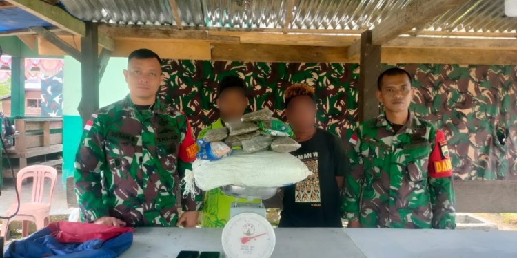 Korem 172/PWY Kembali Gagalkan Upaya Penyelundupan 2 Kg Ganja Di Wilayah Perbatasan RI-PNG