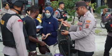 Meminimalisir Kasus Kriminalitas Polres Nabire Lakukan Razia Senjata Tajam