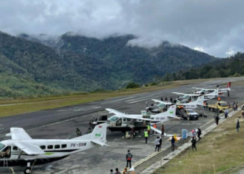 Bandara Bilorai Sugapa sudah aman dan kini sudah melayani penerbangan