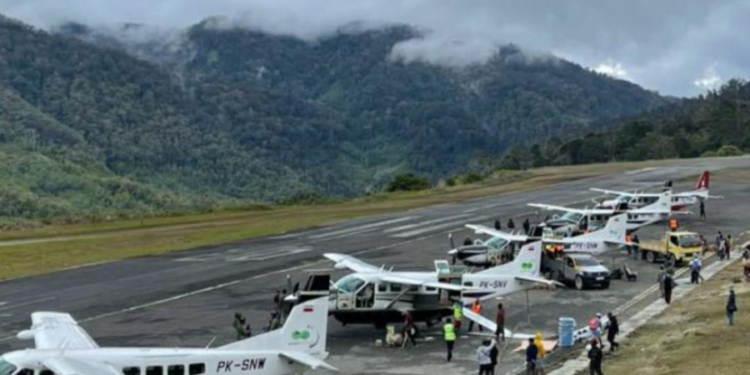 Bandara Bilorai Sugapa sudah aman dan kini sudah melayani penerbangan