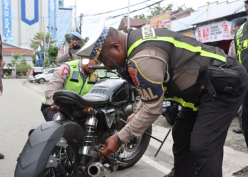 Laksanakan Razia, Wakasat Lantas : Masih Banyak Pengendara Yang Menggunakan Knalpot Racing