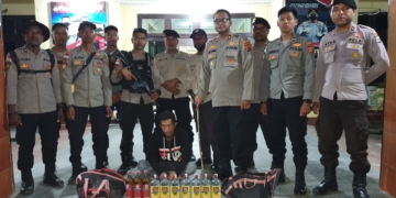 Polisi Amankan Penjual Minuman Keras Di Kab. Keerom.