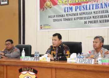Puslitbang Polri Laksanakan Survey Tingkat Kepercayaan Masyarakat Terhadap Kinerja Polri di Polres Keerom.