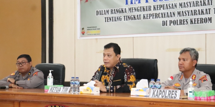 Puslitbang Polri Laksanakan Survey Tingkat Kepercayaan Masyarakat Terhadap Kinerja Polri di Polres Keerom.