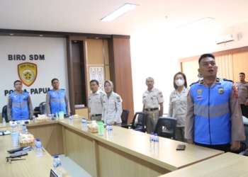 Polda Papua Gelar Pengambilan Sumpah dan Penandatangan Pakta Intergritas Panitia dan Peserta UDKP dan UDPI PNS Polri