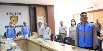 Polda Papua Gelar Pengambilan Sumpah dan Penandatangan Pakta Intergritas Panitia dan Peserta UDKP dan UDPI PNS Polri