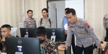 Pelaksanaan Tes CAT Akademik Penerimaan Tamtama Polri T.A 2023 Polda Papua Hari Pertama Berjalan Lancar