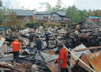 Polisi Gelar Olah TKP Kebakaran Ruko Jalan Yos Sudarso Cemenes Agats