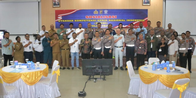 Sosialisasi SKKNI Polda Papua Dorong Keselamatan Lalu Lintas