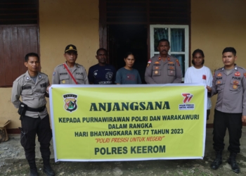 Polres Keerom Laksanakan Anjangsana ke Kediaman Purnawirawan Polri dan Warakawuri