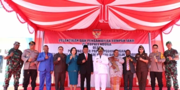 Dandim 1702/Jayawijaya Hadiri Pelantikan Bupati Nduga