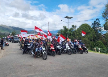 TNI-Polri Dan Masyarakat Pegunungan Bintang Gelar Pawai Merah Putih