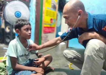 Program Keladi Sagu Polri Jangkau Penderita ISPA di Distrik Abepura