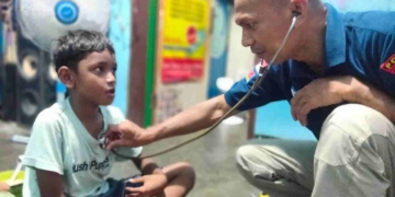 Program Keladi Sagu Polri Jangkau Penderita ISPA di Distrik Abepura