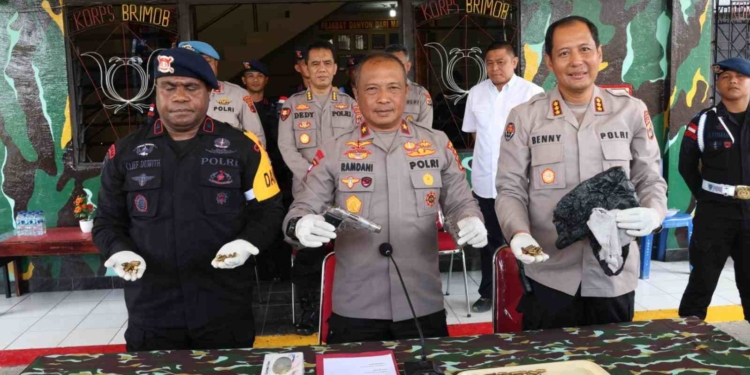 Aparat Temukan Senpi dan Amunisi di Hutan Jayapura