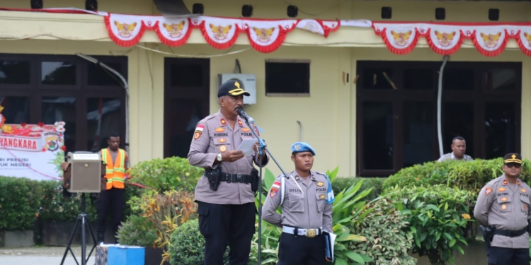 Polres Keerom Laksanakan Apel Gelar Pasukan Operasi Patuh Cartenz 2023
