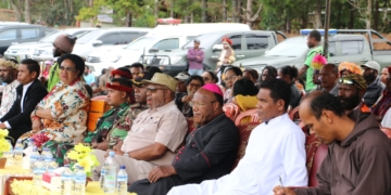 Dandim 1702/JWY Hadiri  Perayaan Misa Syukur Pemberkatan Dan Peresmian Pastoran Paroki Emanuel Elagaima