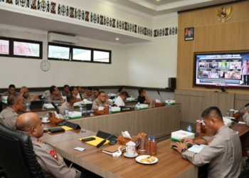 Melalui Zoom Meeting, Kapolda Papua Ikuti Launching Program Quick Wins Presisi TW III Tahun 2023