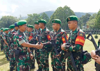 Pimpin Serah Terima Satgas Pamtas Statis, Danrem 172/PWY : Selalu Waspada dan Pahami Tugas Pokok