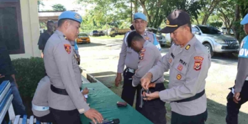 Sie Propam Polres Keerom Laksanakan Pengawasan dan Pemeriksaan Senjata Api