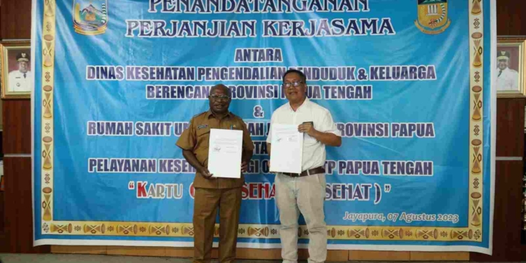 Resmi Tanda Tangan Kerja Sama, Orang Asli Papua Tengah Kini Bisa Berobat Gratis di RSUD Jayapura