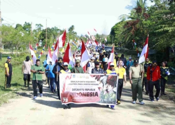 Semarak HUT Ke-78 RI, Pemda Kab. Sarmi dan TNI-Polri Gelar Jalan Santai Berhadiah