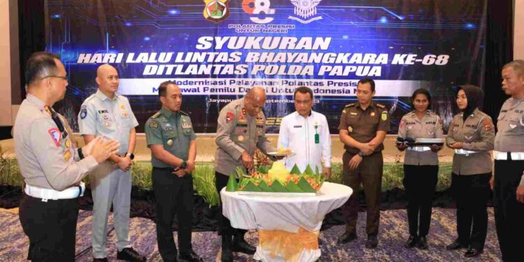 Dit Lantas Polda Papua Gelar Syukuran Hari Lalu Lintas Bhayangkara ke-68 Tahun 2023