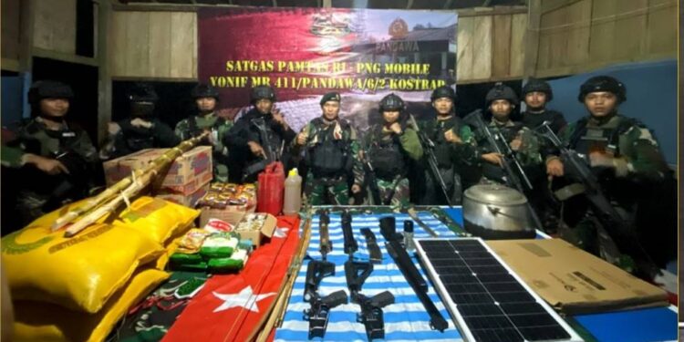 TNI Berhasil Sita 2 Senjata Api Laras Panjang Dan Bamak Milik KST Nduga