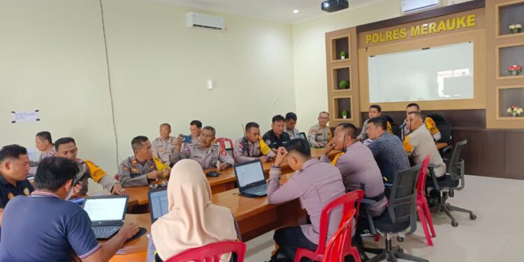 Antisipasi dan Kesiapan Satgas, Polres Merauke Gelar Gladi Posko OMB Cartenz 2023