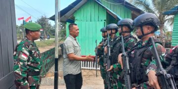 Pos Kimaam Satgas Yonif 125/SMB Terima Kunjungan Kerja Danrem 174/ATW