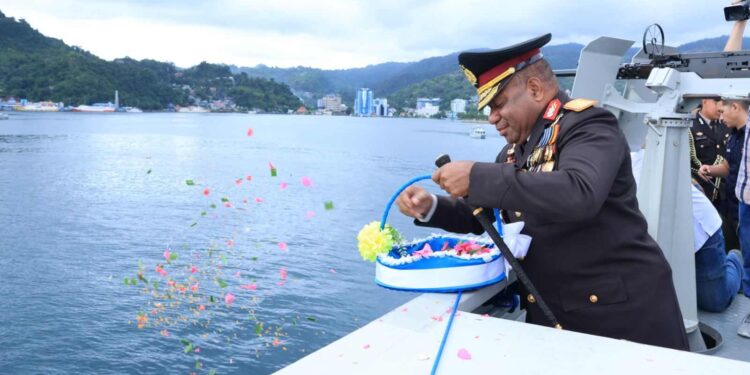 Kapolda Papua Hadiri Upacara Tabur Bunga Dalam Rangka Peringatan Hari Dharma Samudera