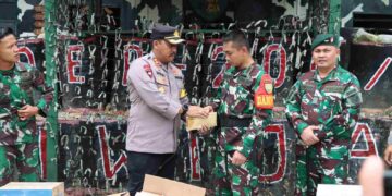 Jalin Sinergitas, Kapolres Jayawijaya Berkunjung Ke Pos Satgas Raider 200/BN Palembang