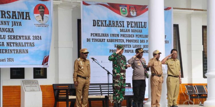 Pemerintah Lanny Jaya Bersama TNI/Polri dan Penyelenggara Pemilu Deklarasikan Pemilu Damai