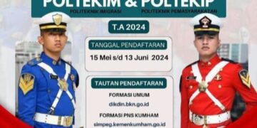 Kemenkumham RI Buka Pendaftaran Taruna/ Taruni Poltekim dan Poltekip T.A 2024