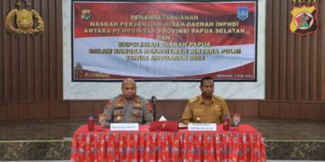 Polda Papua dan Pemprov Papua Selatan Teken Naskah Hibah Untuk Rekrutmen Bintara Polri 2024