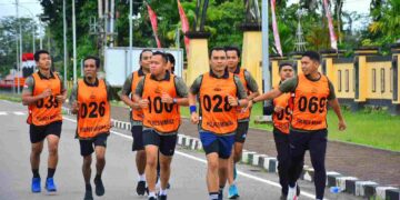 Satgas Humas Operasi Damai Cartenz 2024 Gelar Tes Kesemaptaan Jasmani dan Bela Diri Polri Semester ll