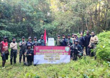 Lintasi Sungai dan Belantara Hutan TNI Berhasil Temukan Patok Batas Negara MM 11.1