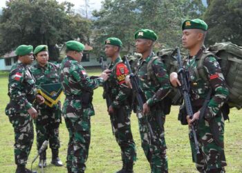 Kasrem 172/PWY Pimpin Upacara Pelepasan Satgas Pamtas Kewilayahan Yonif 721/Makkasau