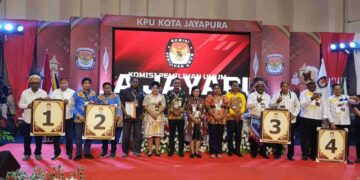 Empat Pasang Calon Walikota dan Wakil Walikota Jayapura Resmi Peroleh Nomor Urut