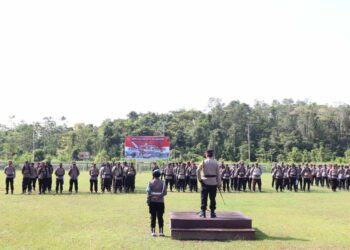 Siap Laksanakan Pengamanan TPS Pada Pilkada Serentak 2024, Polres Keerom Gelar Kesiapan Personil