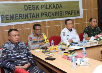 Kapolda Papua Bersama Forkopimda Papua Ikuti Vicon Pemantauan Penyelenggaraan Pilkada Serentak 2024
